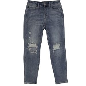 Judy Blue Jeans 9/29 Medium Wash Boyfriend Fit Distressed Stretch Casual Grunge